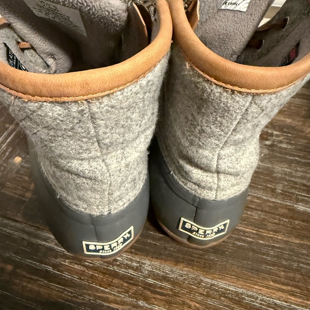 Sperry Gray and Tan Rain Boots - Picture 2 of 5